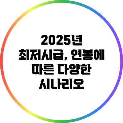 2025년 최저시급, 연봉에 따른 다양한 시나리오