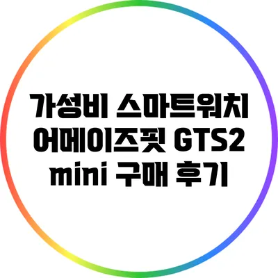 가성비 스마트워치 어메이즈핏 GTS2 mini 구매 후기