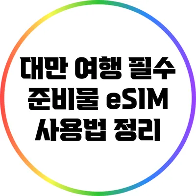 대만 여행 필수 준비물: eSIM 사용법 정리