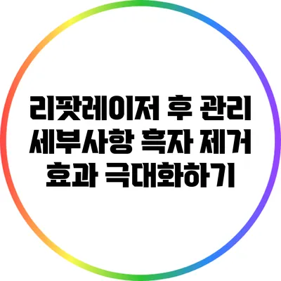 리팟레이저 후 관리 세부사항: 흑자 제거 효과 극대화하기