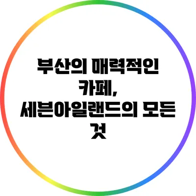 부산의 매력적인 카페, 세븐아일랜드의 모든 것