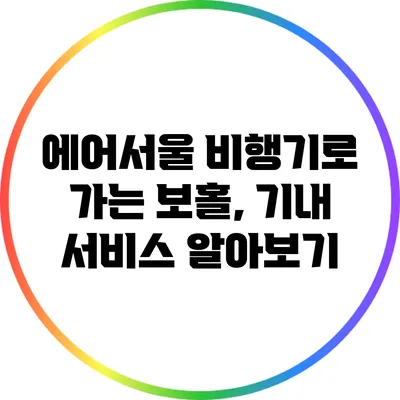 에어서울 비행기로 가는 보홀, 기내 서비스 알아보기