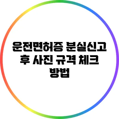 운전면허증 분실신고 후 사진 규격 체크 방법