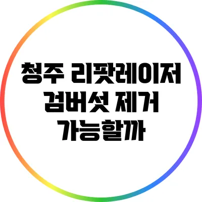 청주 리팟레이저: 검버섯 제거 가능할까?