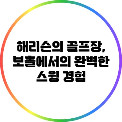 해리슨의 골프장, 보홀에서의 완벽한 스윙 경험