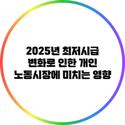 2025년 최저시급 변화로 인한 개인 노동시장에 미치는 영향