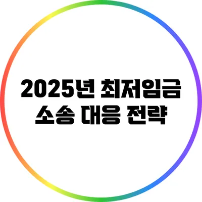 2025년 최저임금 소송 대응 전략