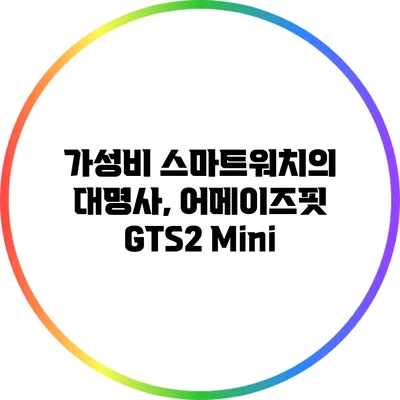 가성비 스마트워치의 대명사, 어메이즈핏 GTS2 Mini