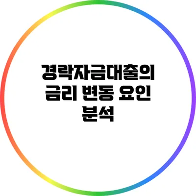 경락자금대출의 금리 변동 요인 분석