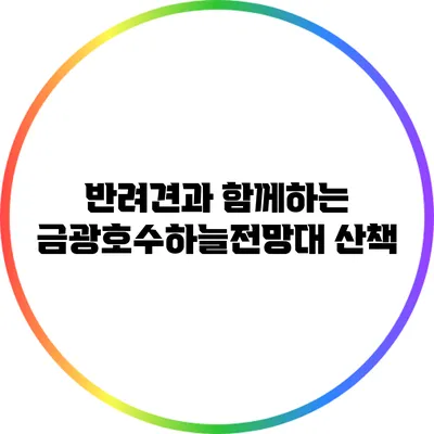 반려견과 함께하는 금광호수하늘전망대 산책
