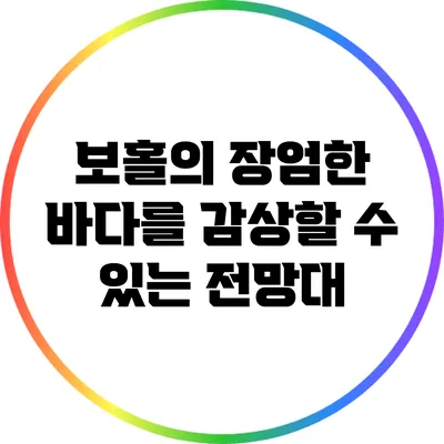 보홀의 장엄한 바다를 감상할 수 있는 전망대