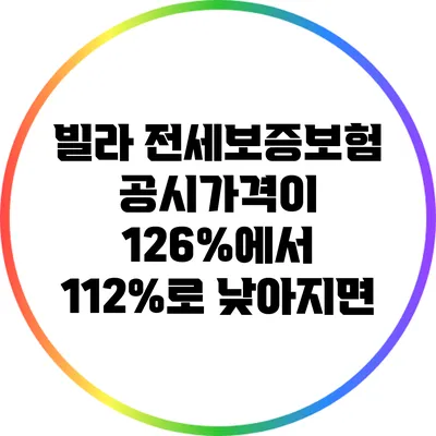 빌라 전세보증보험 공시가격이 126%에서 112%로 낮아지면?