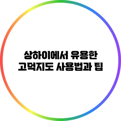 상하이에서 유용한 고덕지도 사용법과 팁