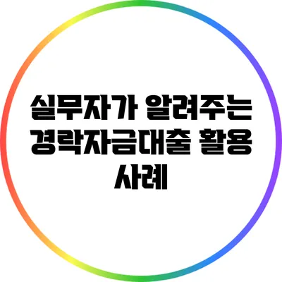 실무자가 알려주는 경락자금대출 활용 사례