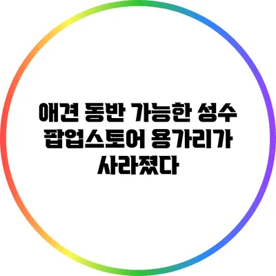 애견 동반 가능한 성수 팝업스토어 용가리가 사라졌다