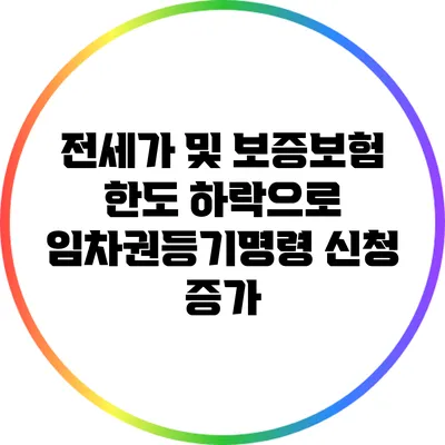 전세가 및 보증보험 한도 하락으로 임차권등기명령 신청 증가