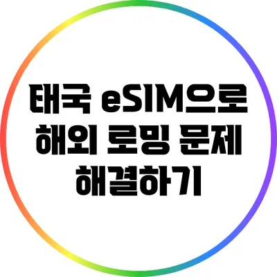 태국 eSIM으로 해외 로밍 문제 해결하기