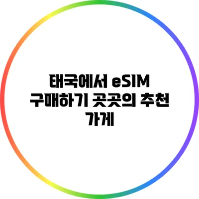 태국에서 eSIM 구매하기: 곳곳의 추천 가게