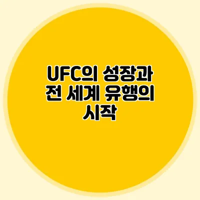 UFC의 성장과 전 세계 유행의 시작