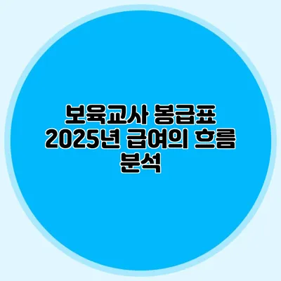 보육교사 봉급표 2025년 급여의 흐름 분석