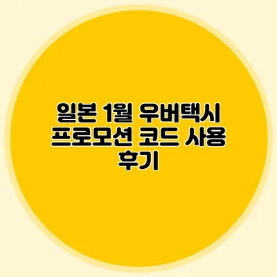 일본 1월 우버택시 프로모션 코드 사용 후기