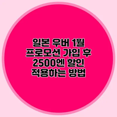 일본 우버 1월 프로모션 가입 후 2500엔 할인 적용하는 방법