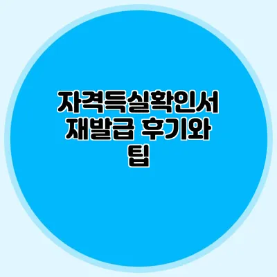 자격득실확인서 재발급 후기와 팁