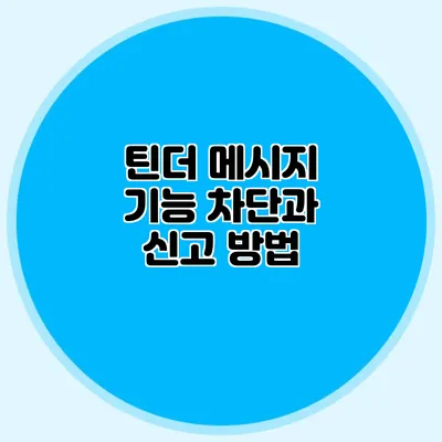 틴더 메시지 기능 차단과 신고 방법