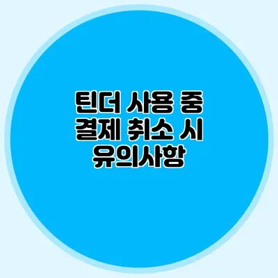 틴더 사용 중 결제 취소 시 유의사항