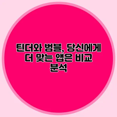 틴더와 범블, 당신에게 더 맞는 앱은? 비교 분석