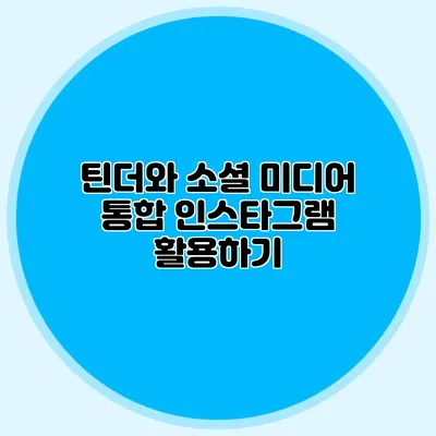 틴더와 소셜 미디어 통합 인스타그램 활용하기