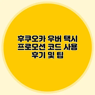 후쿠오카 우버 택시 프로모션 코드 사용 후기 및 팁