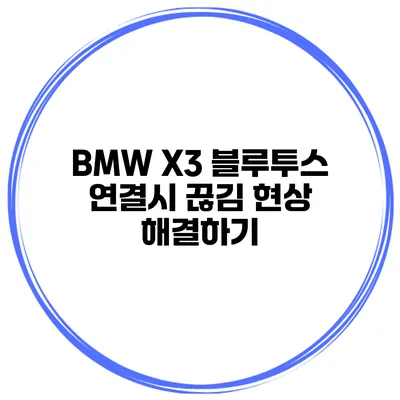 BMW X3 블루투스 연결시 끊김 현상 해결하기
