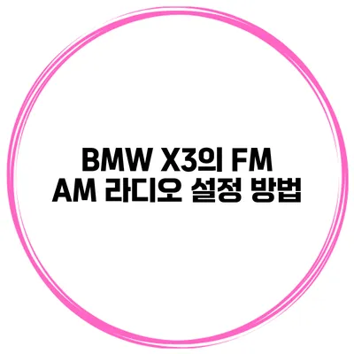 BMW X3의 FM / AM 라디오 설정 방법