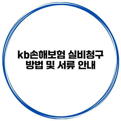kb손해보험 실비청구 방법 및 서류 안내