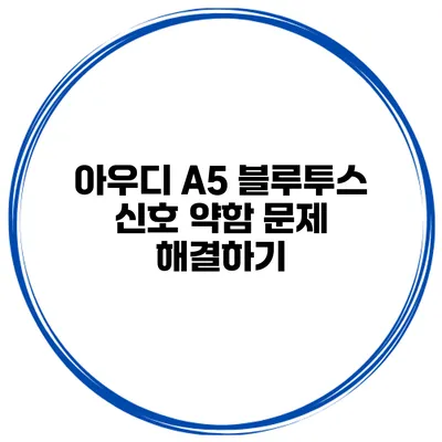 아우디 A5 블루투스 신호 약함 문제 해결하기