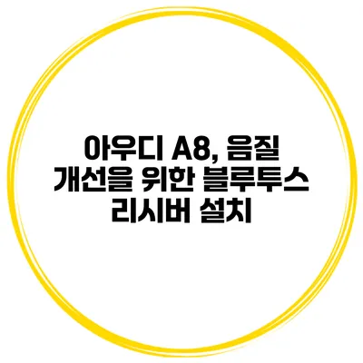 아우디 A8, 음질 개선을 위한 블루투스 리시버 설치