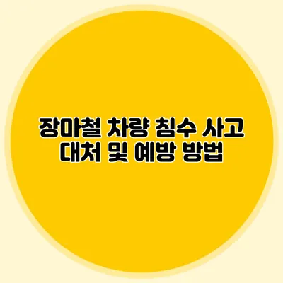 장마철 차량 침수 사고 대처 및 예방 방법