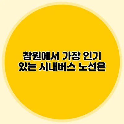 창원에서 가장 인기 있는 시내버스 노선은?