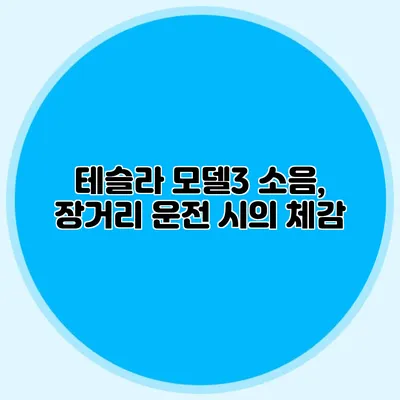 테슬라 모델3 소음, 장거리 운전 시의 체감