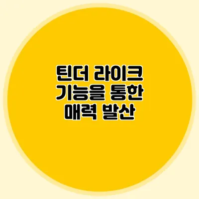 틴더 라이크 기능을 통한 매력 발산