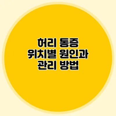 허리 통증 위치별 원인과 관리 방법